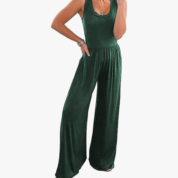 Dresses & Skirts - Pretty Garden Elegant Green Sleeveless Jumpsuit